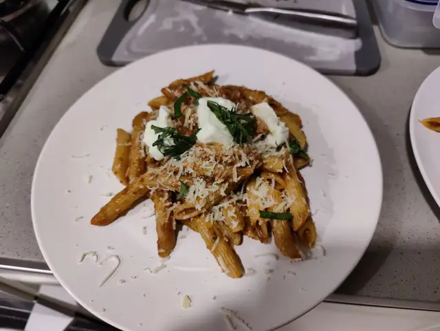 Pâtes à la Burrata et au Pesto