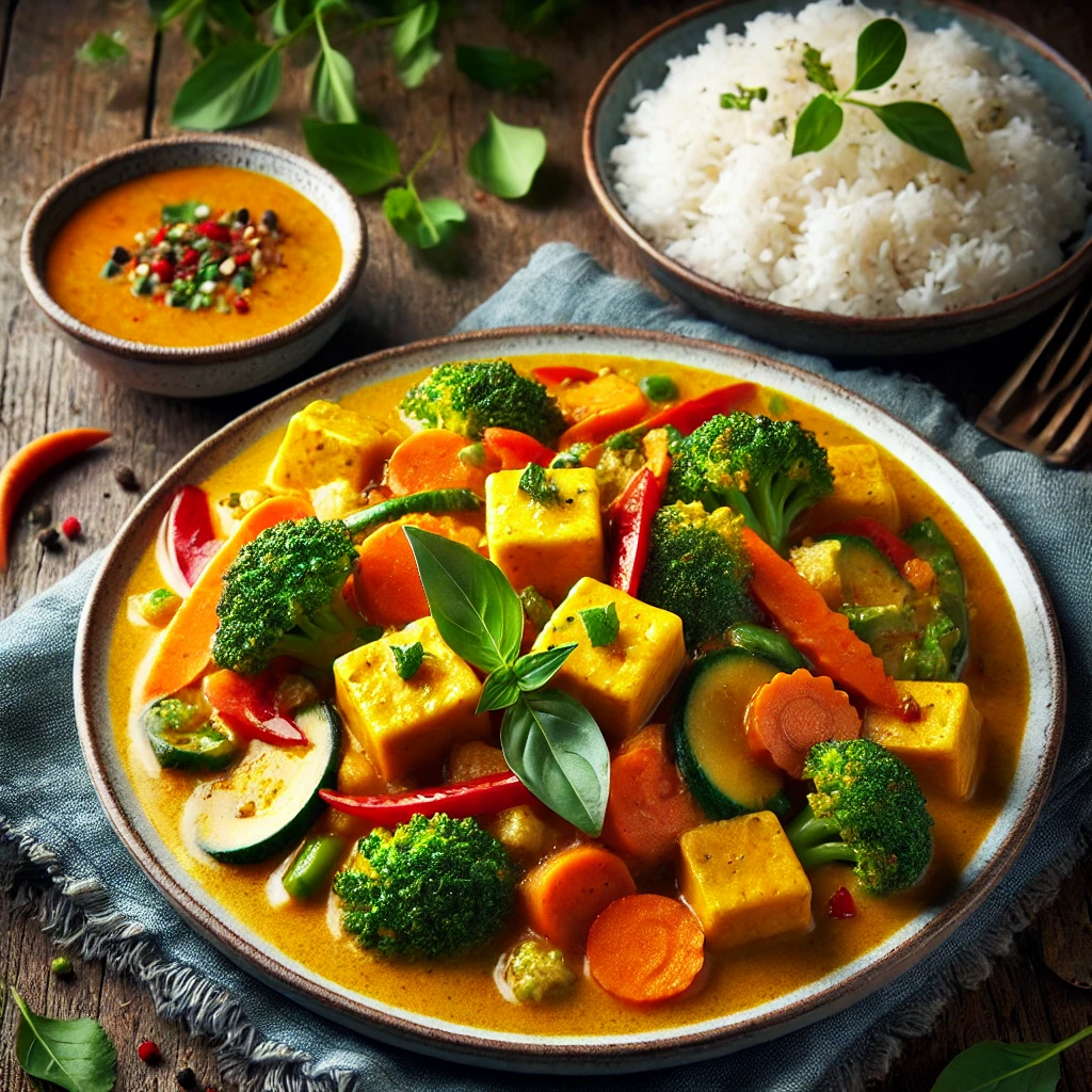 Curry de Tofu Croquant aux Légumes